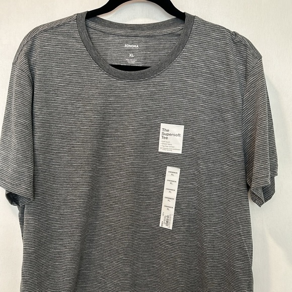 SONOMA 2 BUNDLE TEES MEN SIZE XL GRAY BLUE LINES NEW - Picture 6 of 11